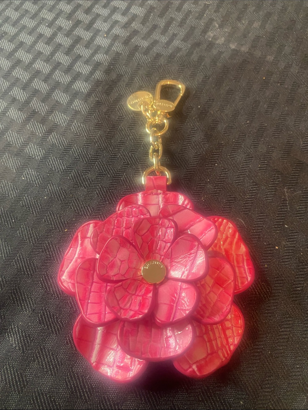 Brahmin Pink Floral Keychain Charm nwot